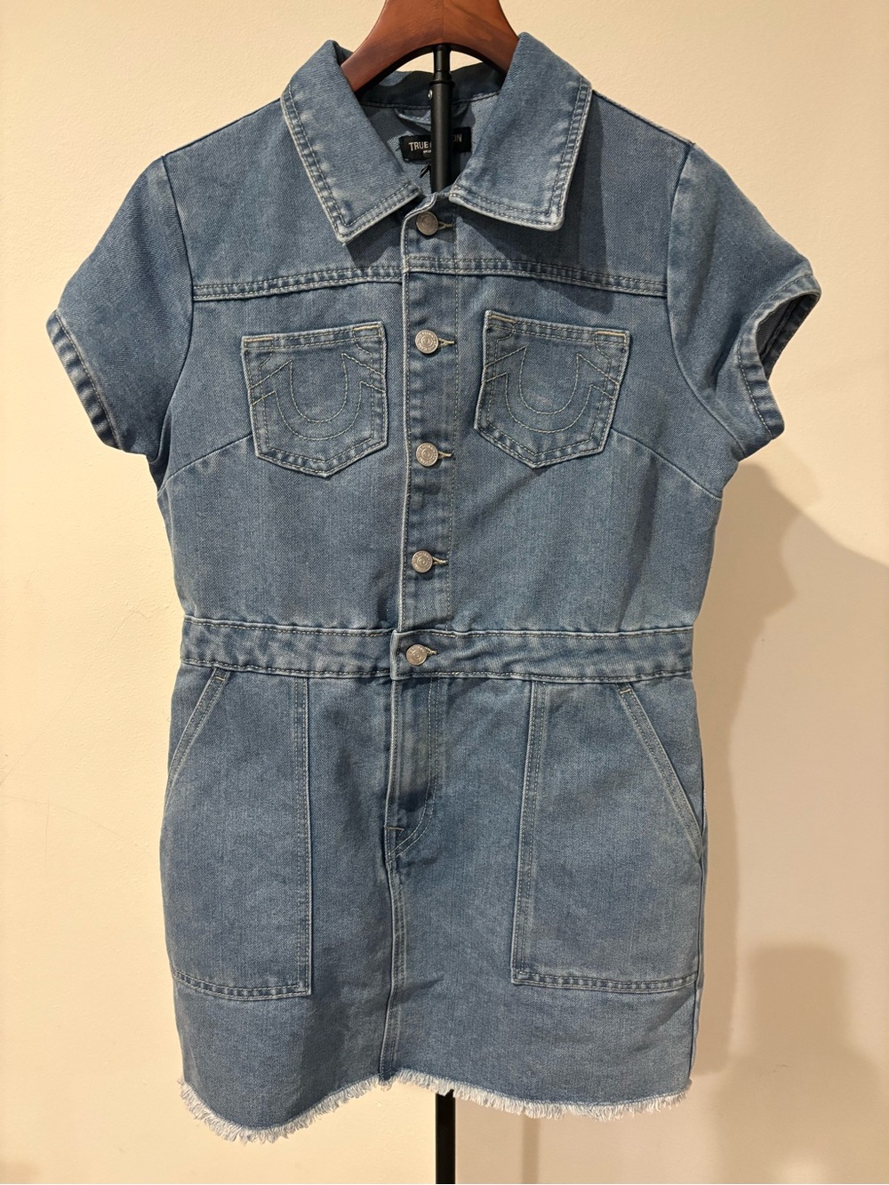 True Religion Women’s Demin Button Front Mini dress Medium